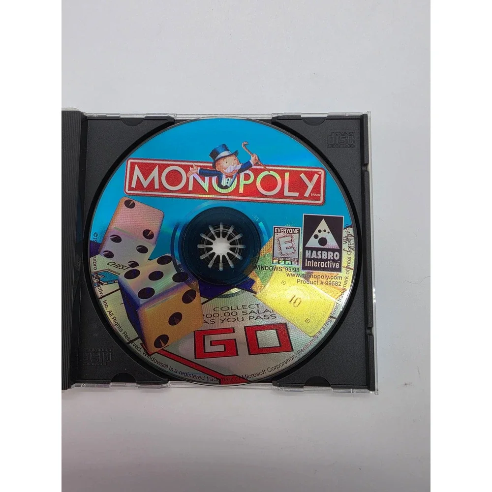 Monopoly PC CD-ROM 1999 Hasbro Interactive Windows 95 98 Vintage Video Game